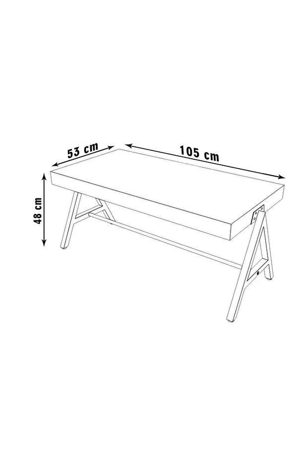 Dekoratif Ahşap Orta Sehpa Metal Sehpa Siyah